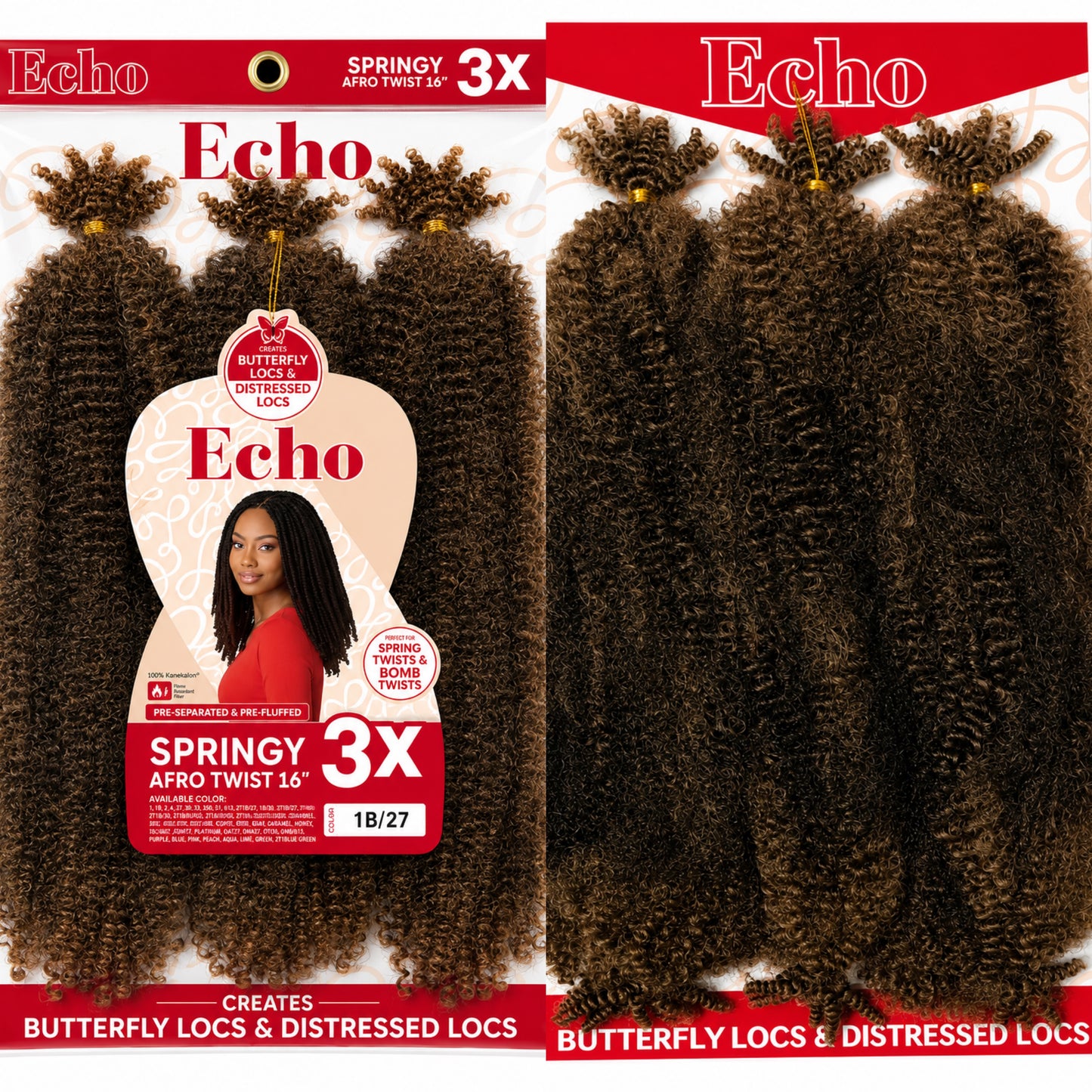 Echo Springy Afro Twist 16" Colour 1B/27