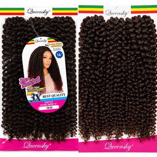 Coily Water Crochet Hair Extension – 14” #1B/30