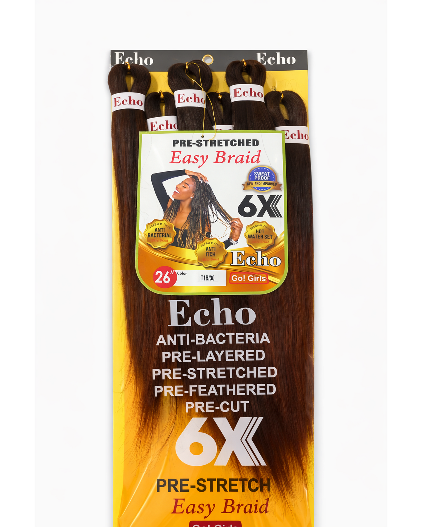 Pre-Stretched Easy Braid - 6X - 26 " - Colour T1B/30