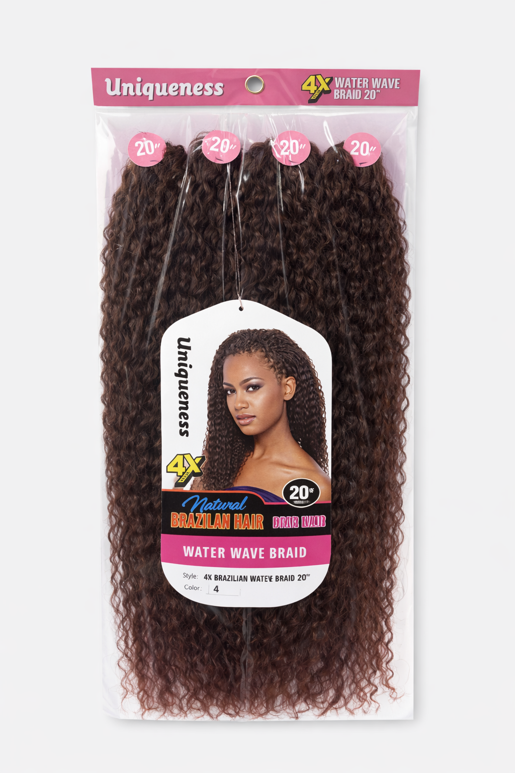4X Water Wave Hair Extension - 20" Colour 4