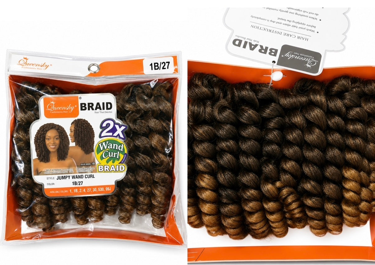 Jumpy Wand Curl Crochet Hair Extension - 1B/27