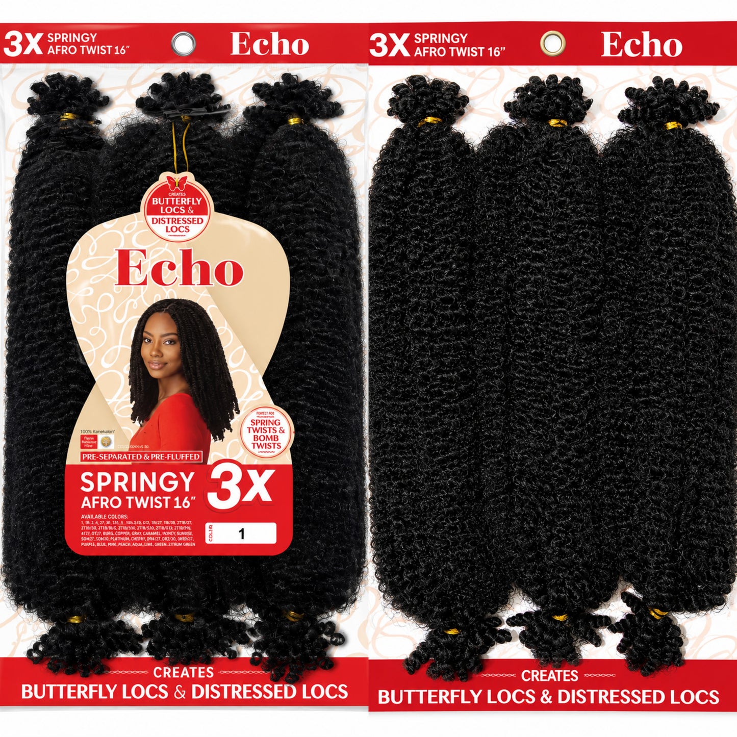 Echo Springy Afro Twist 16" Colour 1