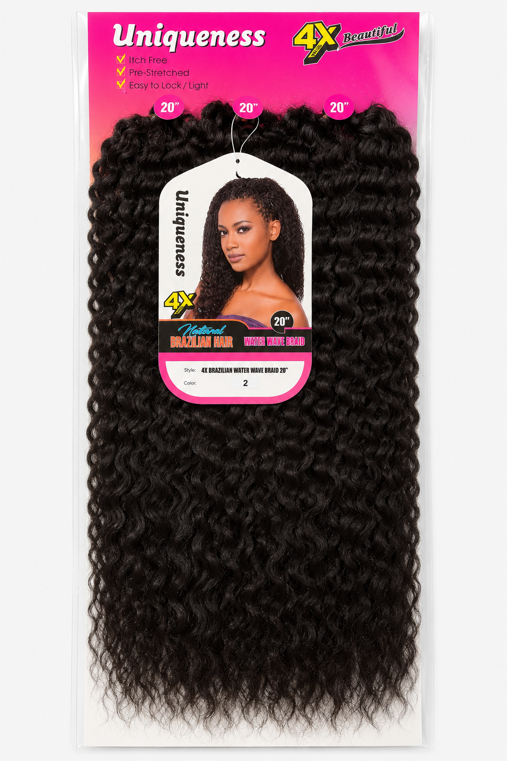 Brazilian Water Wave Crochet Braid Hair – 20” (4X Value Pack) Colour 2