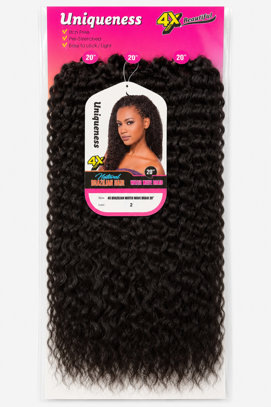 Brazilian Water Wave Crochet Braid Hair – 20” (4X Value Pack) Colour 2