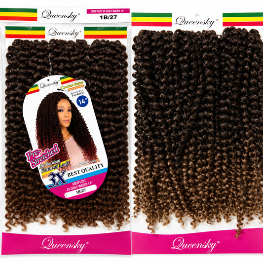 Coily Water Crochet Hair Extension – 14” #1B/27