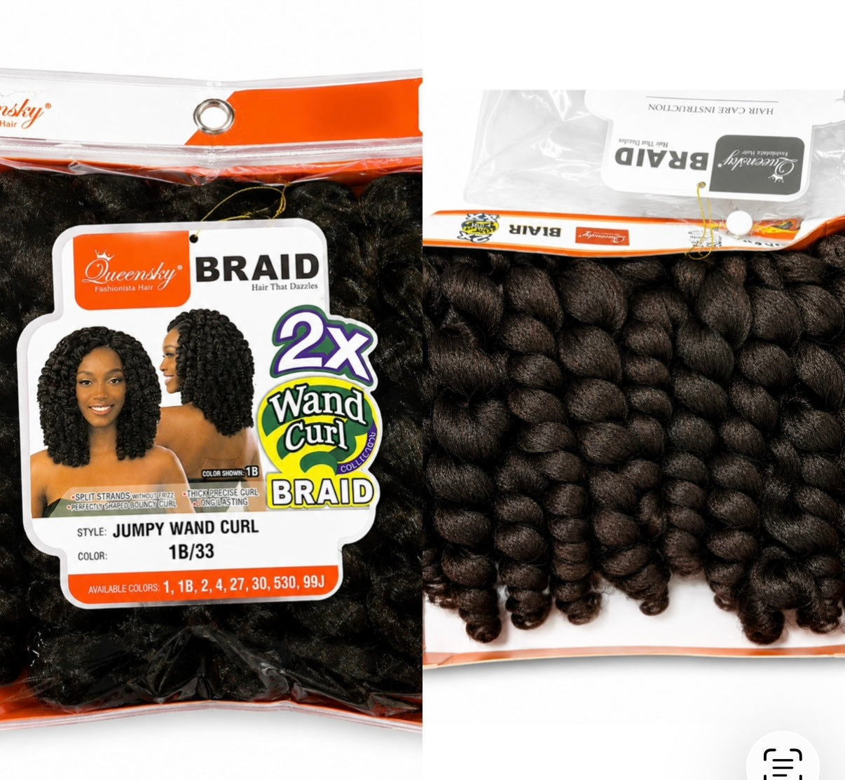 Jumpy Wand Curl Crochet Hair Extension - #1B/33