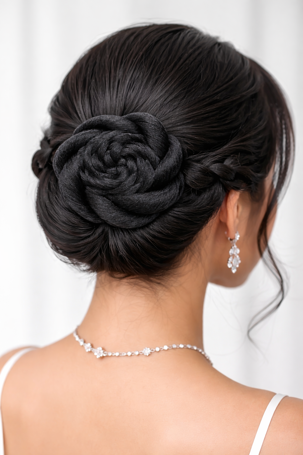 Luxury Rose Bun Hair Piece – Elegant Floral Hair Extension