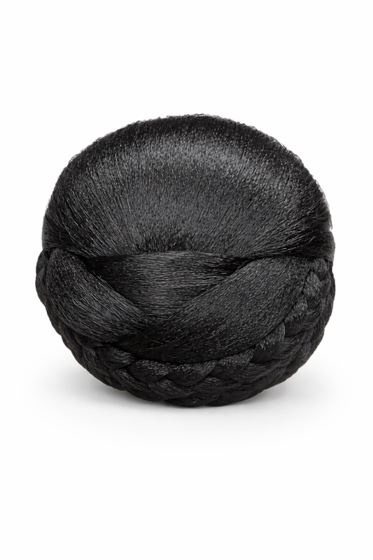 Luxury Braided Bun Hairpiece – Sleek Natural Black